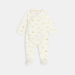 بيجاما مخملية عليها أوزة، اللون بيج، للصبي الصغير